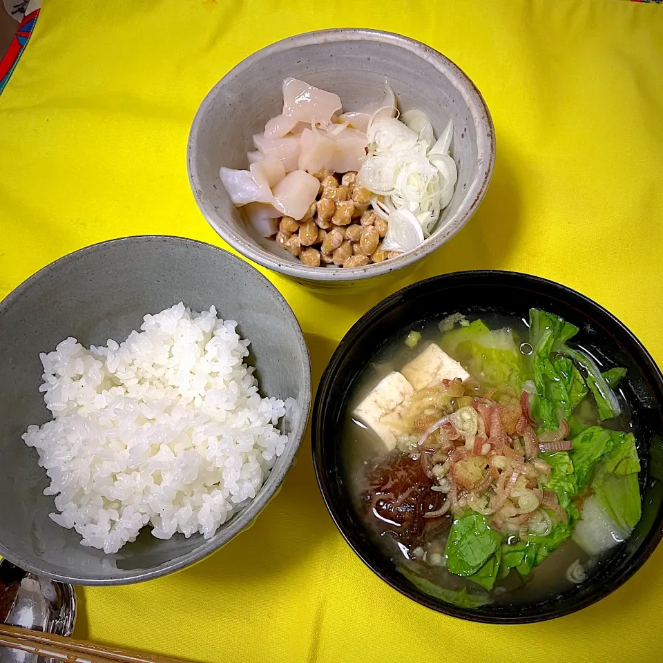 ホタテ納豆　朝ご飯|ゆうこりんさん