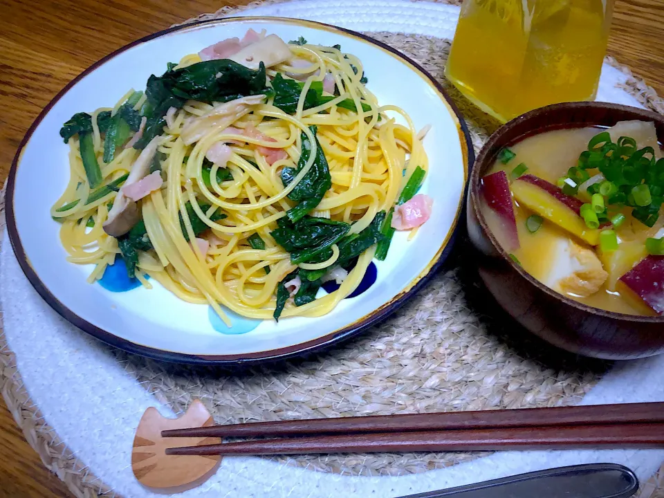 ほうれん草とベーコンの和風パスタ|ヒヨリ飯さん