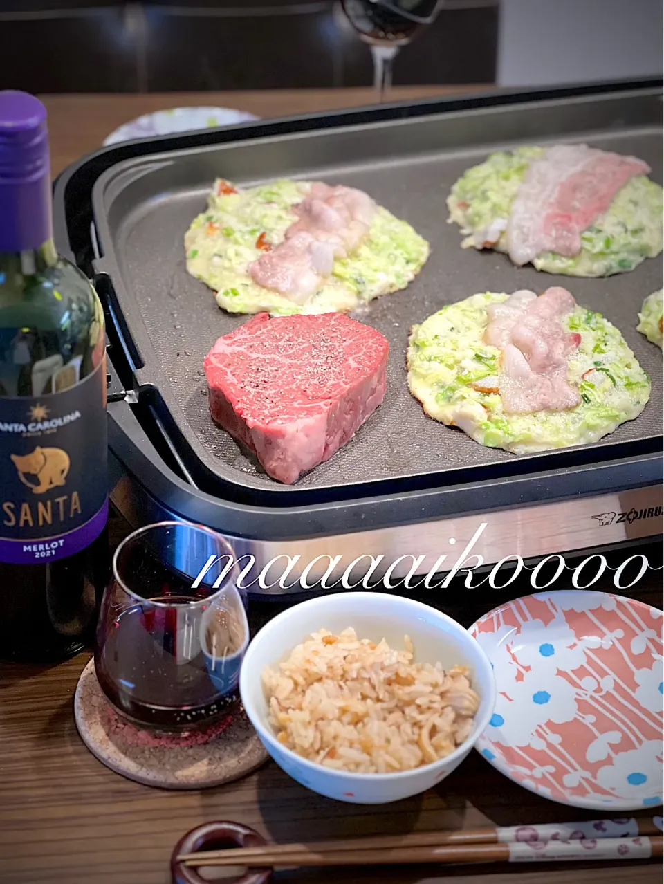 鉄板焼きおつまみ🥩🍷🌟|マイコさん