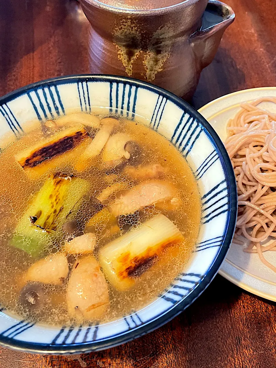 合鴨と焼きネギの汁蕎麦|カピバラおやじさん