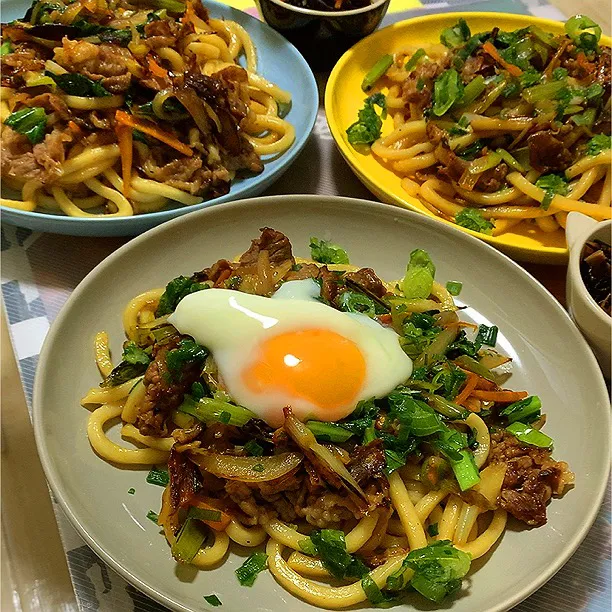 牛ねぎ焼きうどん♬|panchiさん