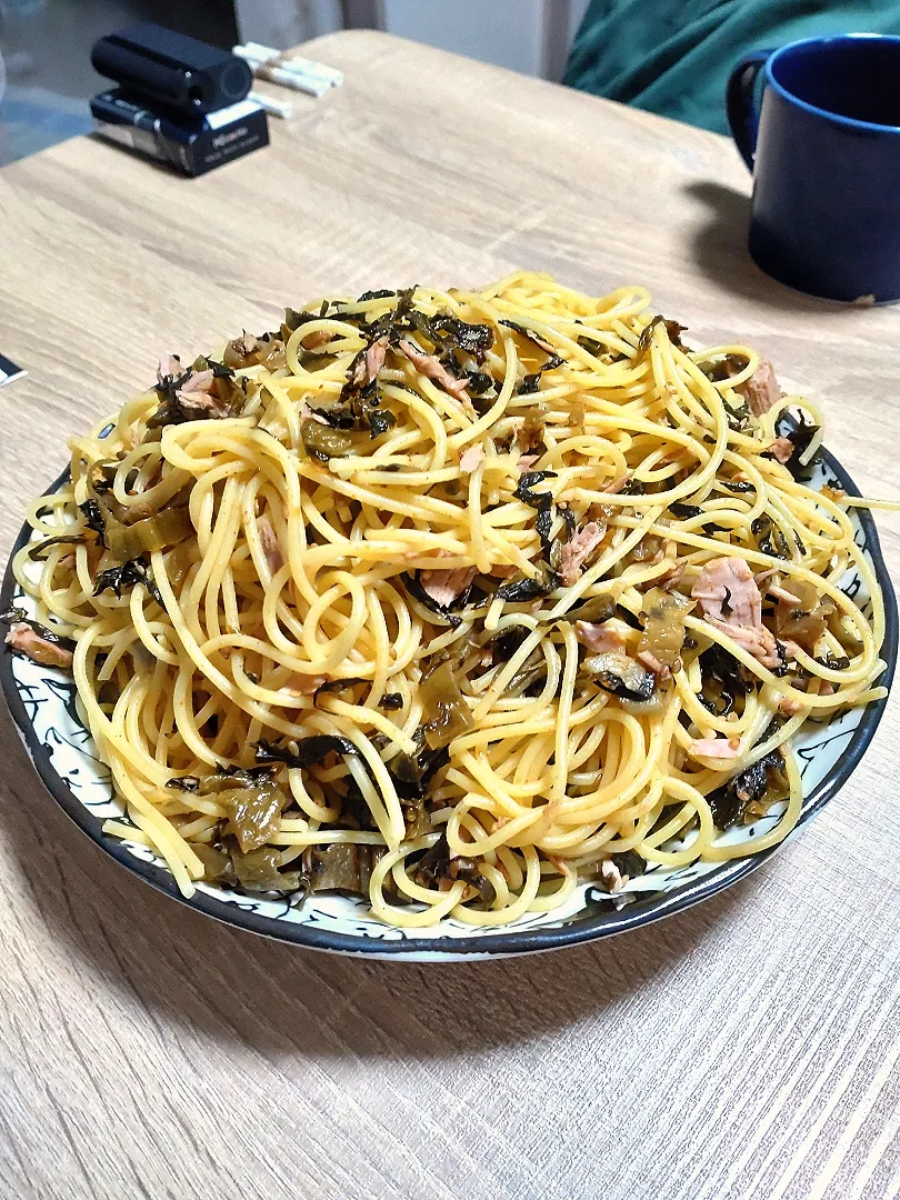 ツナと高菜の和風パスタ🍝|ラークさん