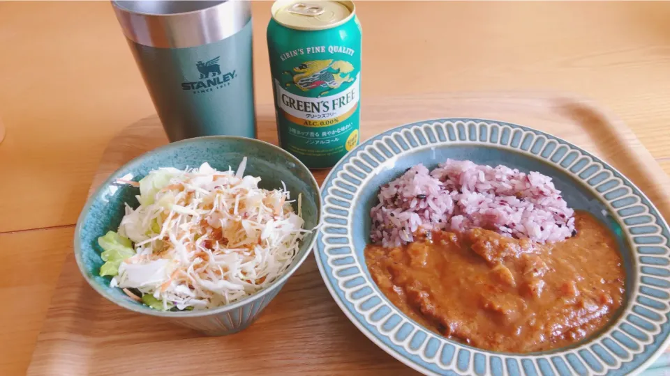 バターチキンカレーとノンアルでランチ|海斗さん