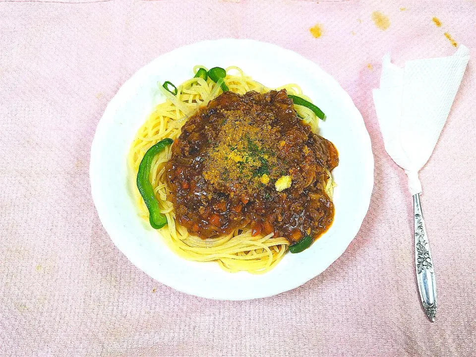 Snapdishの料理写真:自家製手作りミートソーススパゲティです。|トヨシと申します。さん