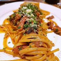 Snapdishの料理写真:Smoked beef aglio olio @ Trevi Cafe, Saradise|ģřãçîöůşさん