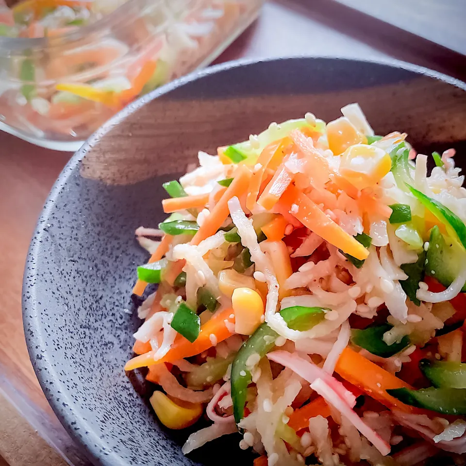 余った焼肉のたれ使い切り❣️切り干し大根の中華風サラダ🥗|にゃんぺこさん