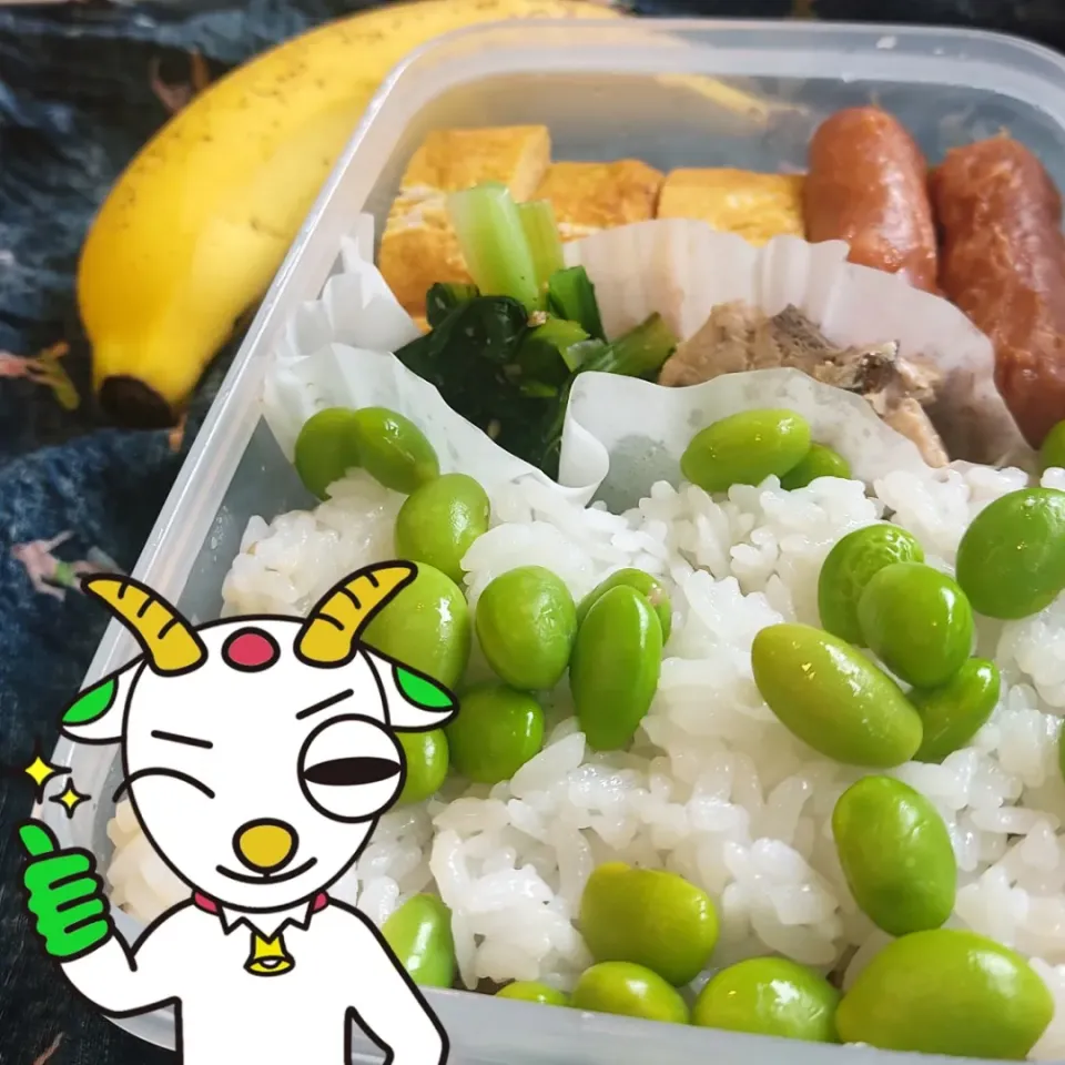 Snapdishの料理写真:お弁当にむき枝豆が便利|Rピージャーさん