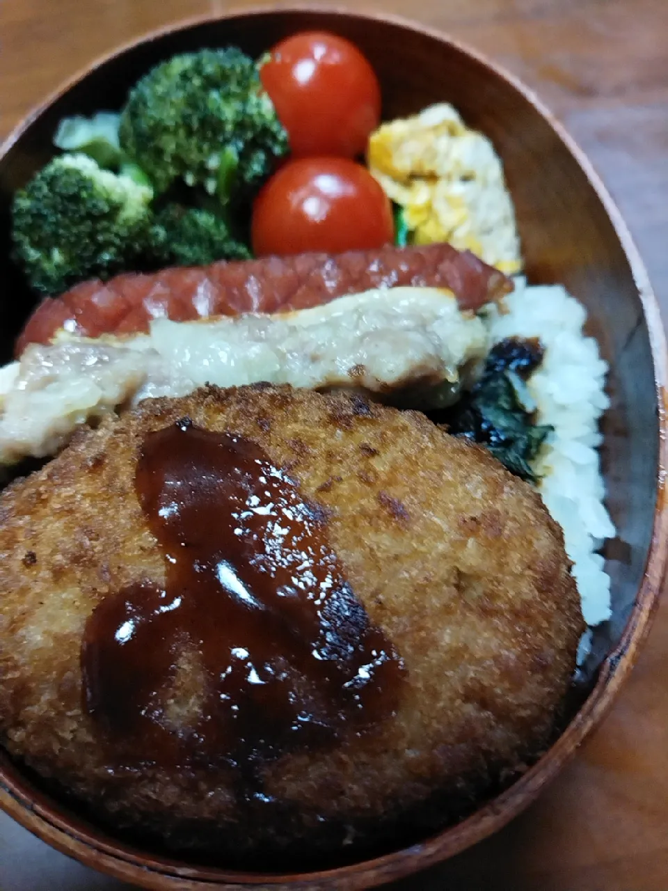 Snapdishの料理写真:高校生男子曲げわっぱ弁当|JUNさん