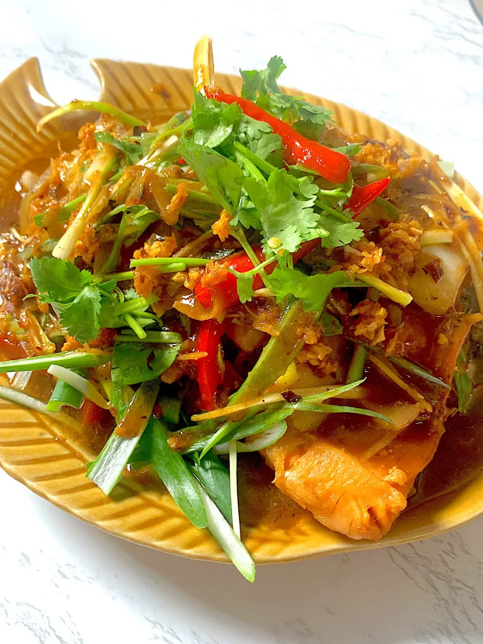 Steam fish with ginger sauce|Thitiphan Thongnaphoさん