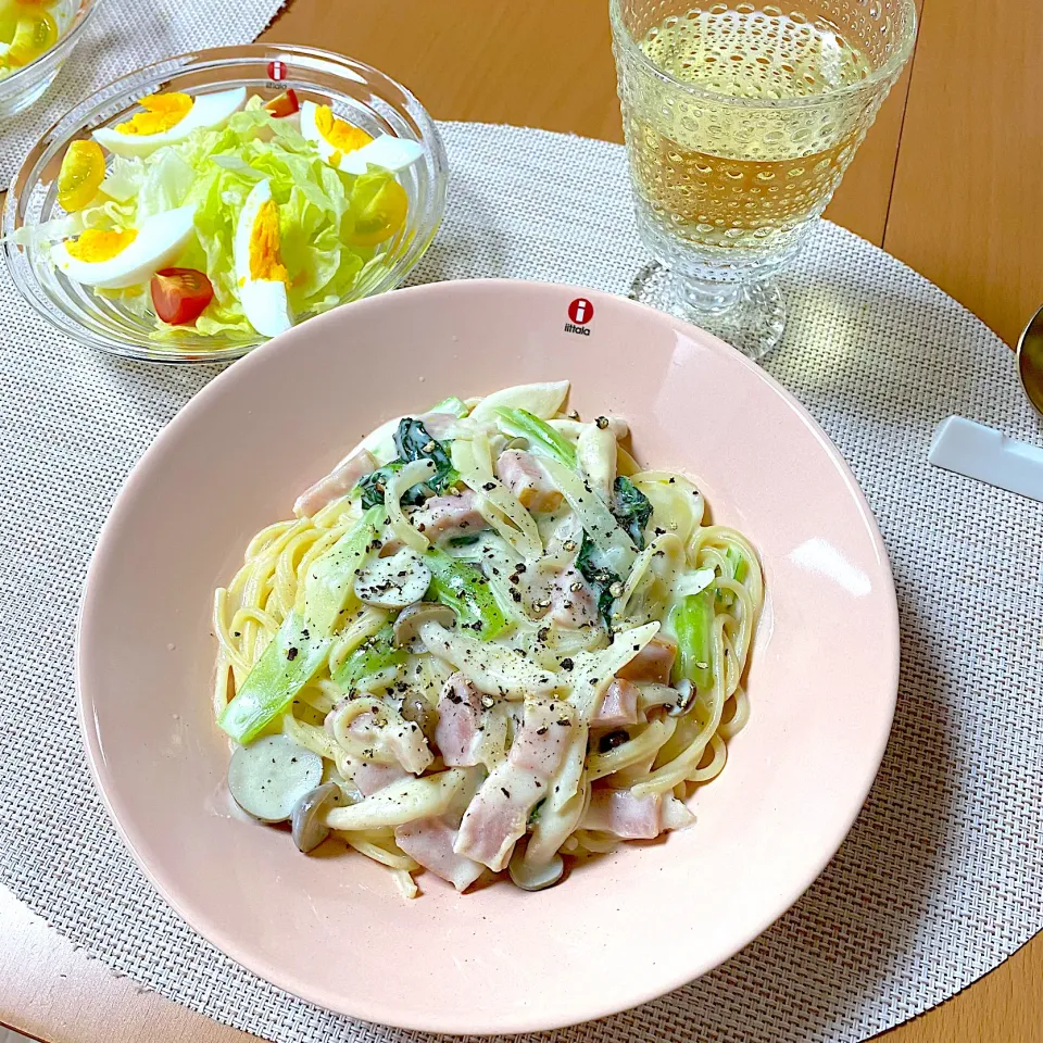 クリームスパゲッティディナー🍽ママ用|かなママさん