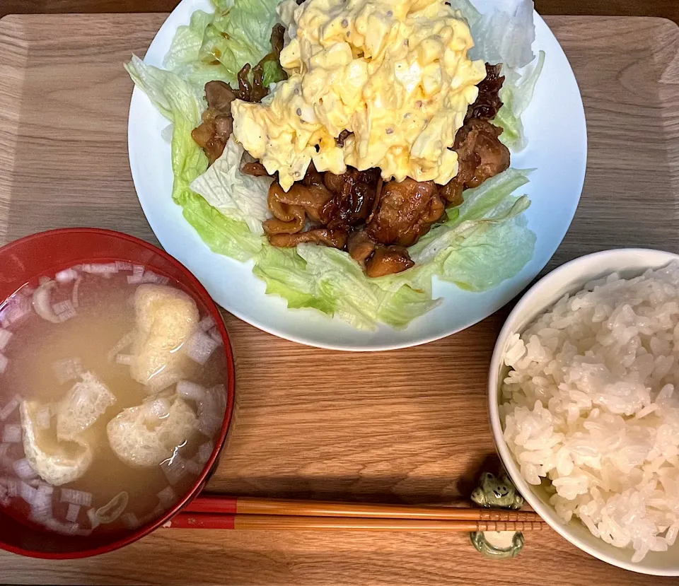 鶏の照り焼きにタルタルソースを掛けたよ！|雨蛙のあまちゃんさん