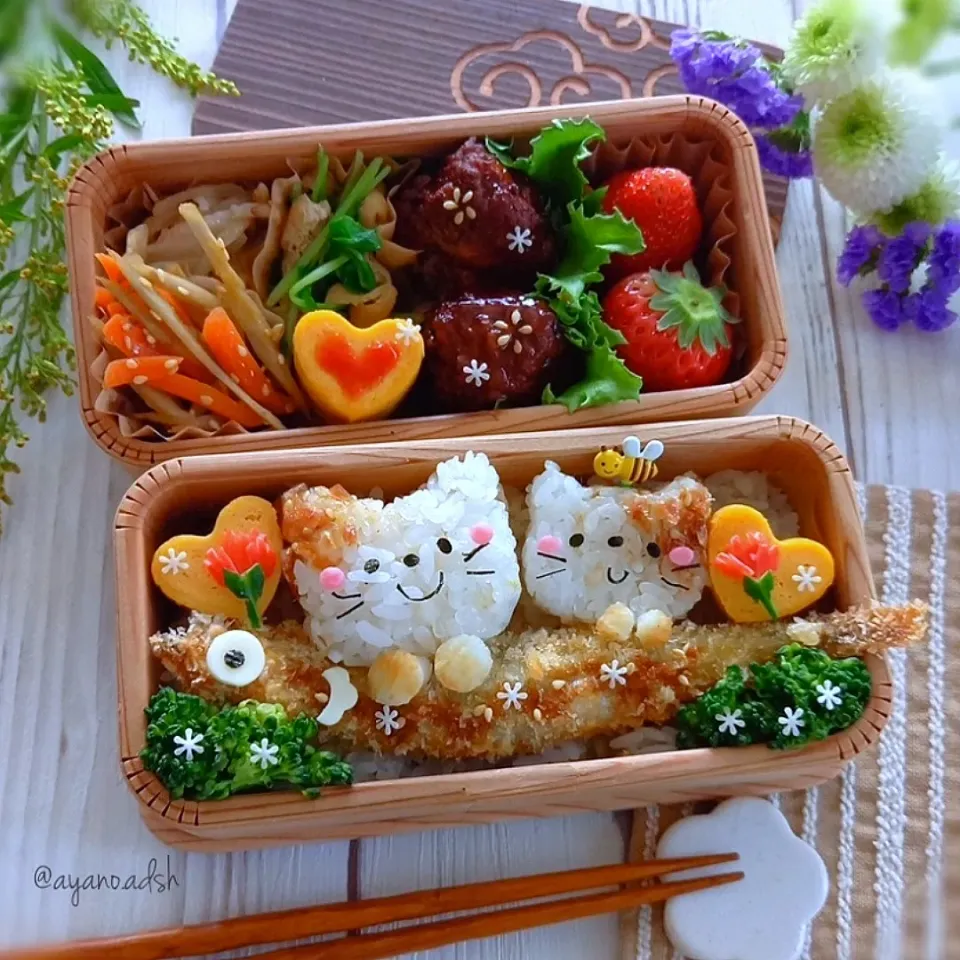 💐🐟️mother's day😻親子ネコちゃん
お魚のプレゼント🎁母の日弁当|ayano.adshさん