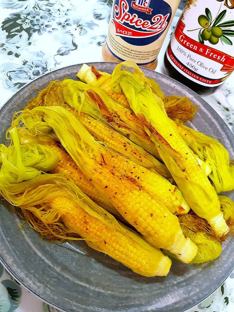 🔷ヤングコーン🌽🌽スパイシーに焼けました🔷|@きなこさん