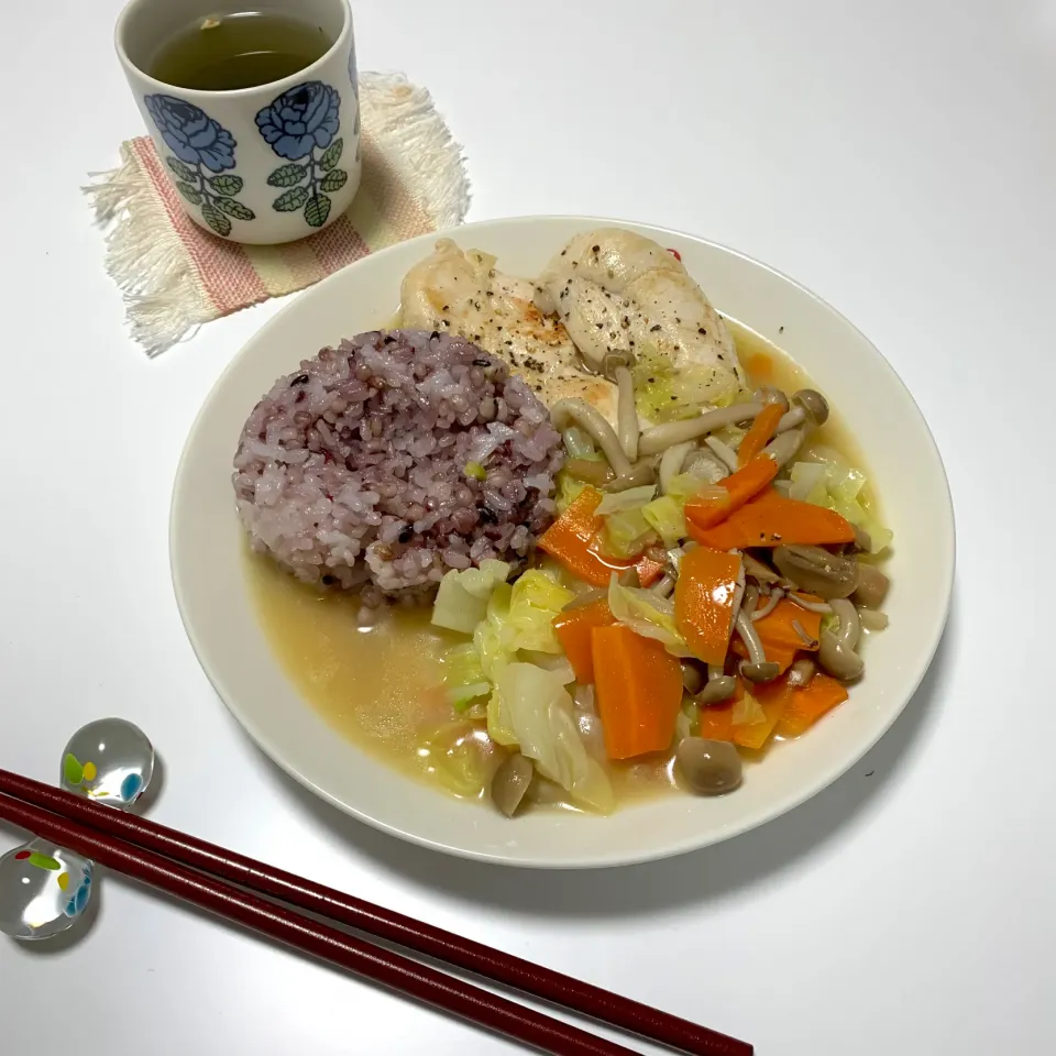 ささみと野菜とキノコでワンプレート|あんぷち🍎さん