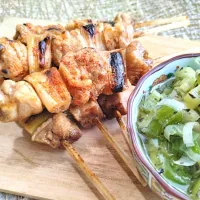 焼き鳥と葱ダレ