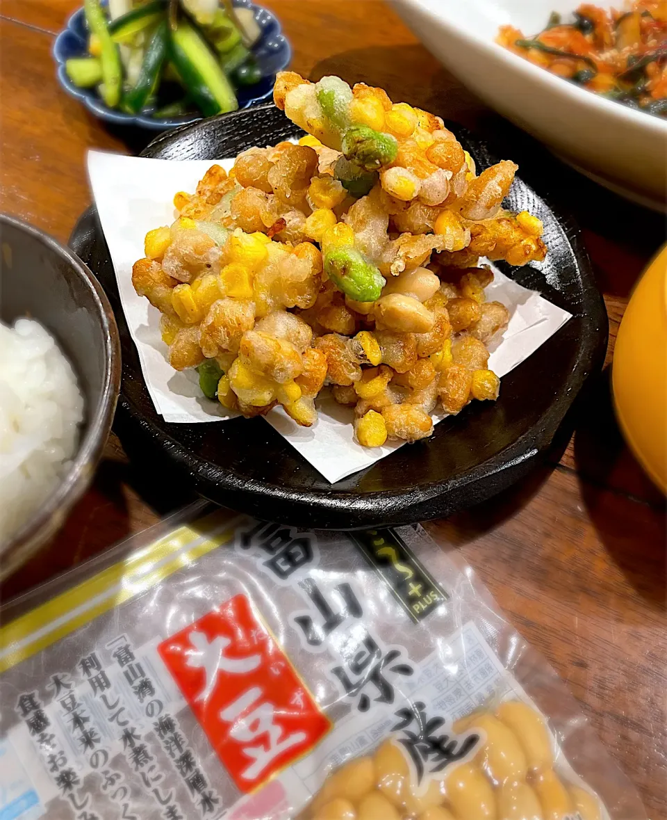 大豆とコーンのかき揚げ🌽|ichikayaさん