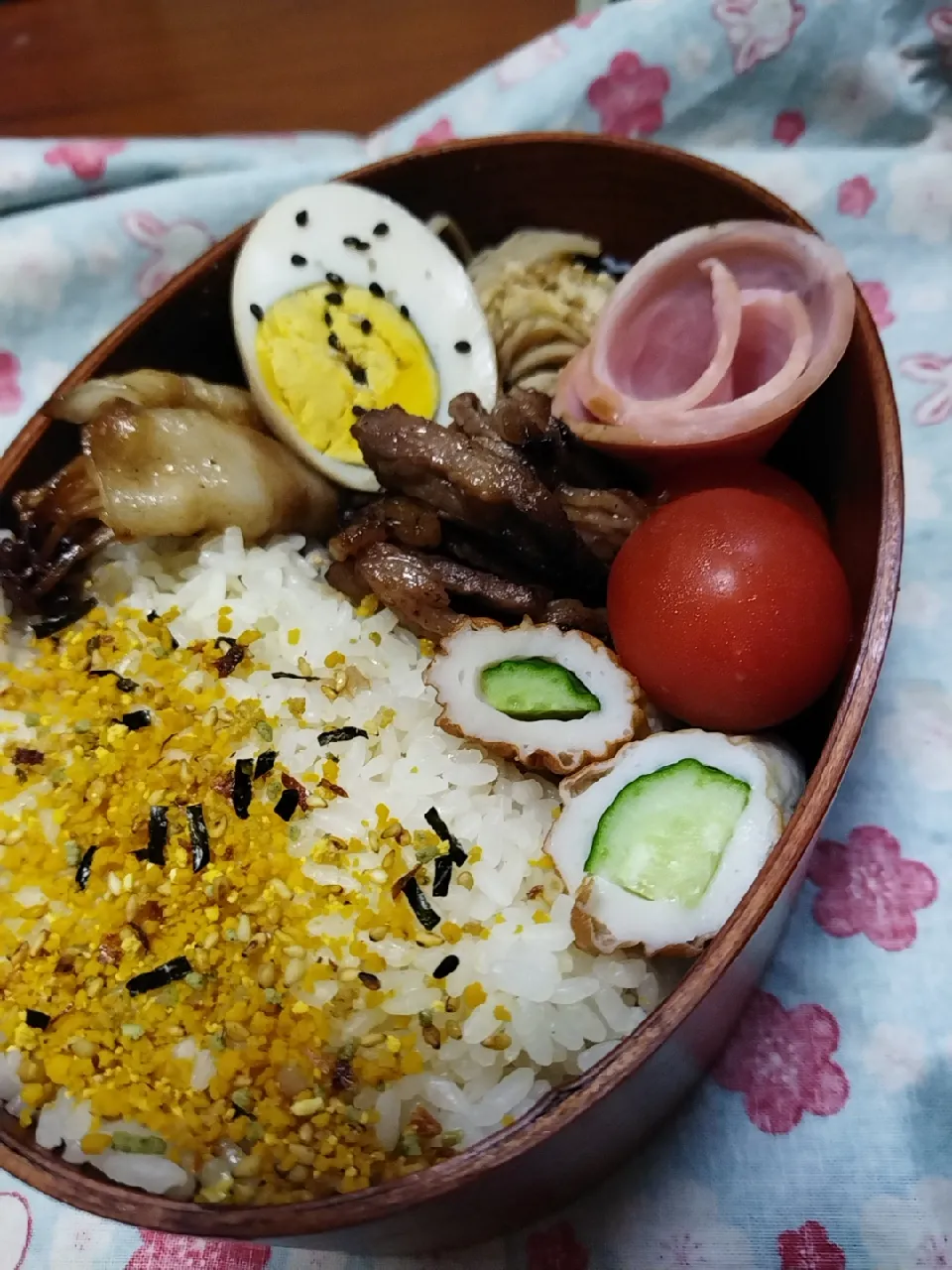 Snapdishの料理写真:高校生男子曲げわっぱ弁当|JUNさん