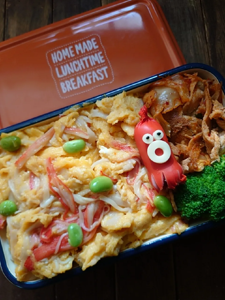 漢の…自分用🍱豚キムチ付きカニかま天津飯弁当|ᵏᵒᵘさん