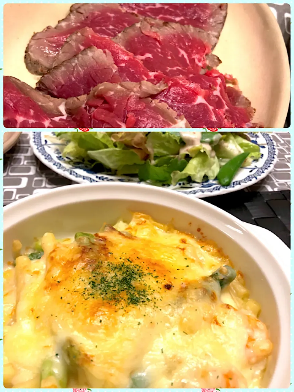 エビグラタンと夫の牛肉のたたき|amiさん