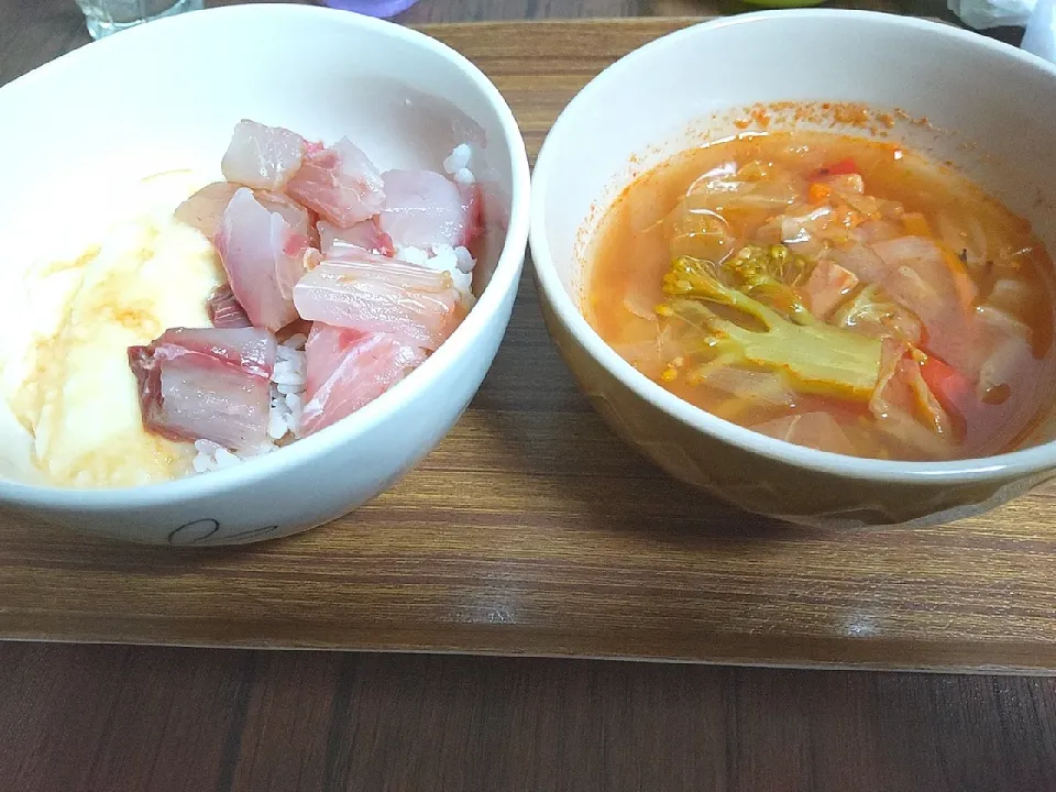 シイラととろろ丼
野菜スープ|尚さん