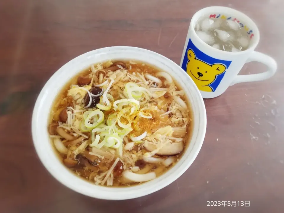 2023年5月13日の昼ご飯
きのこあんかけうどん
焼酎水割り|ソラ♂のご飯さん