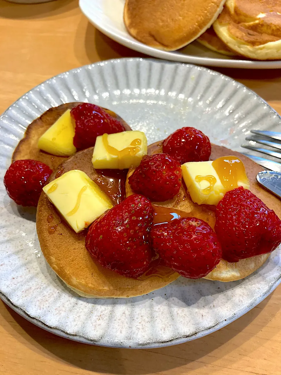 いちご🍓はちみつバターパンケーキ|ふくながさん