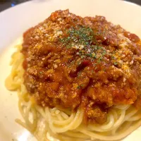 Snapdishの料理写真:ミートソースパスタ|きむねえさん