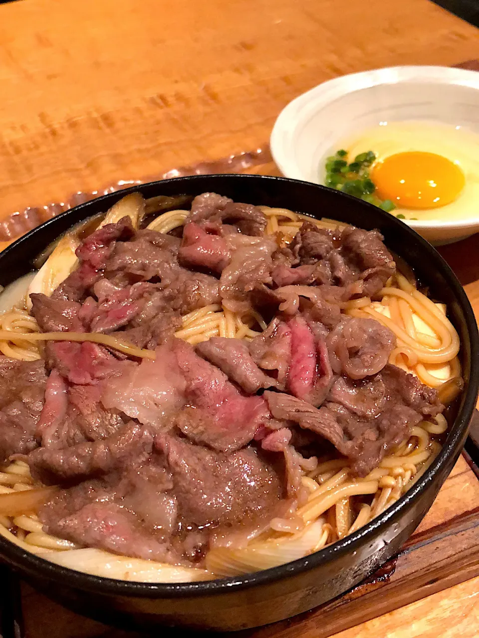 Snapdishの料理写真:和牛すき焼き・五島うどん入り|☆mg☆さん