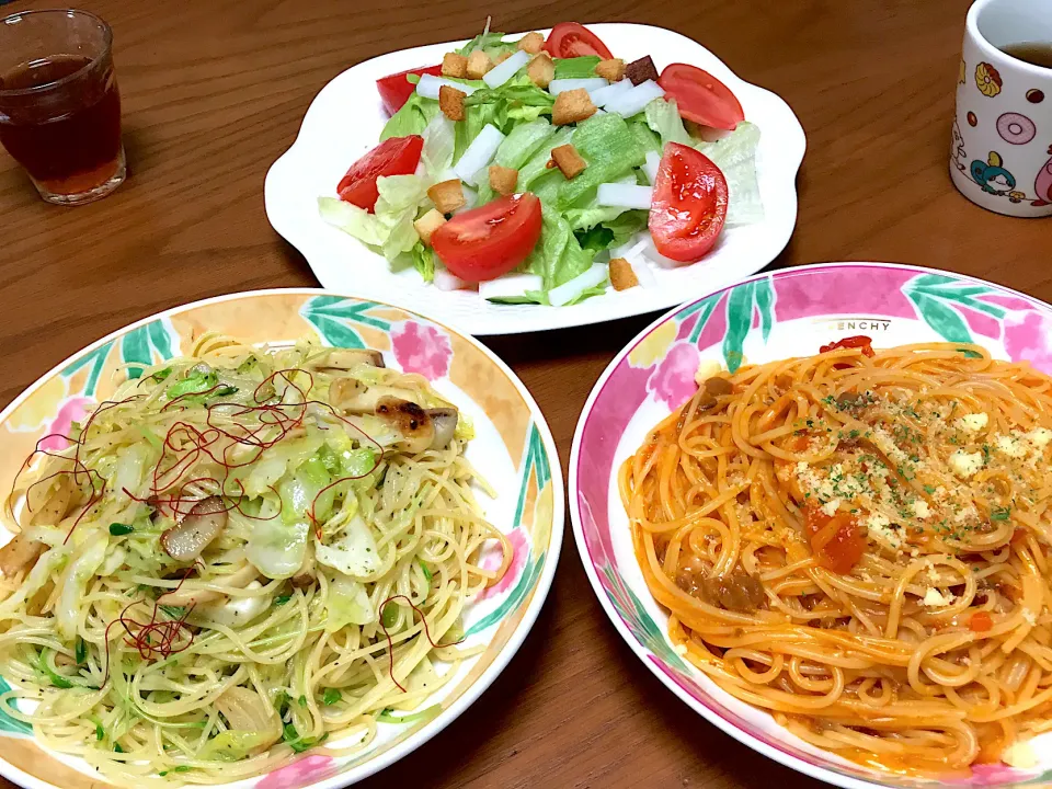 パスタ🍝とサラダ🥗|柚子きりかさん