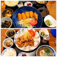 ランチ🍴
#唐揚げ定食
#カキフライ定食