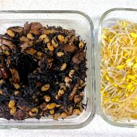 豆もやしのナムルとひじき煮
