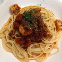 狸の宴シリーズ
ある日の気怠い昼下がり。
イタリアン。

魚介とトマトのパスタ娼婦風
(*｀･ω･)ゞ