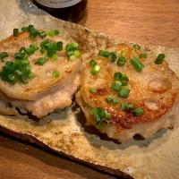 純胡椒がぷちっ🎵鶏ひき肉の蓮根ハサミ焼き