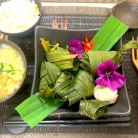 ガイ・ホー・バイトゥーイ
（鶏肉のパンダンリーフ包み）
#タイ料理　ไก่ห่อใบเตย #スリランカ料理　#マレーシア料理　#インドネシア料理　#ランペ　#南インド料理