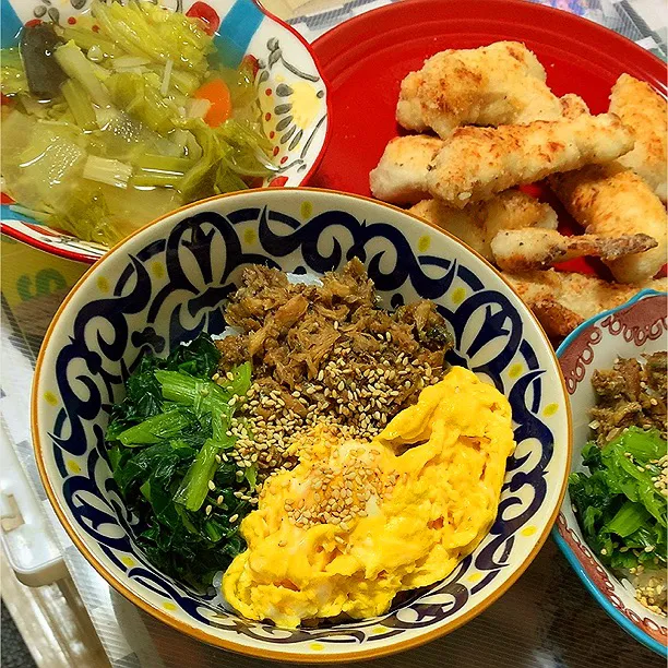 サバ缶で三色丼♬|panchiさん