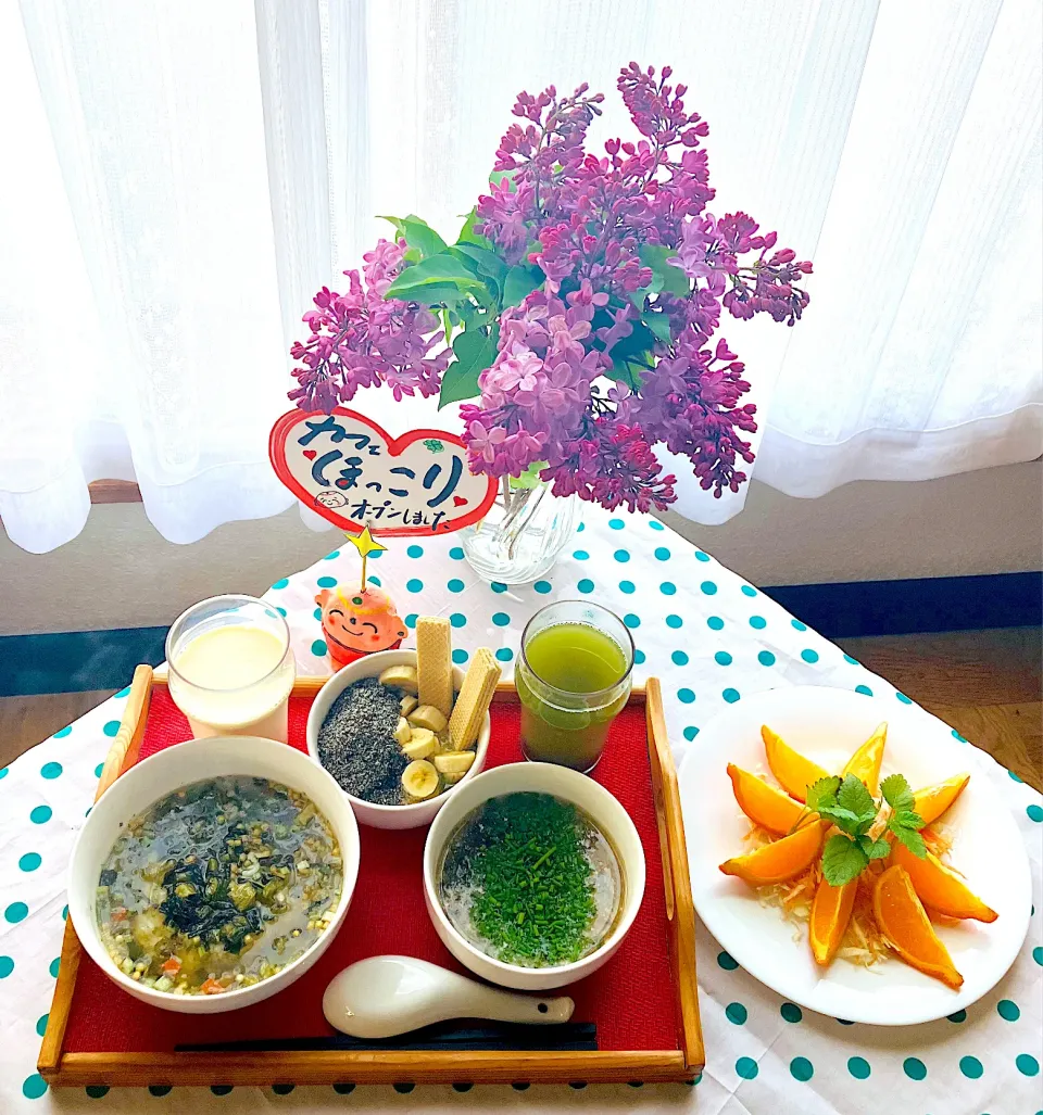 Snapdishの料理写真:今日はお茶漬けの日💖なので辛子明太子と高菜と山わさびのお茶漬けに^ - ^最幸〜💖|HAMI69さん