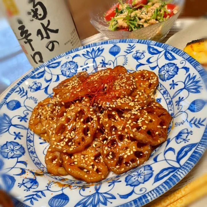 レンコンの甘酢照り焼き🎶|びせんさん