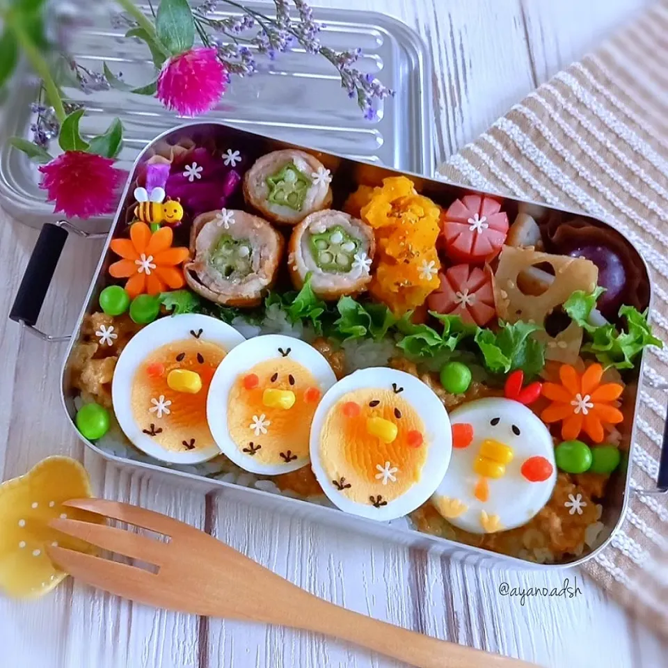 🐔🐤ピヨピヨ親子キーマカレー弁当🐔🐤|ayano.adshさん