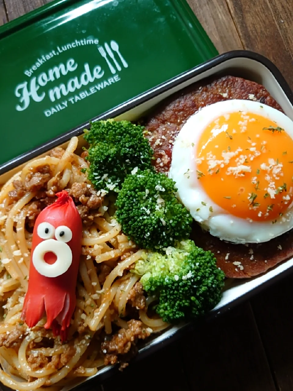 漢の…自分用🍱マルシンハンバーグ付きボロネーゼ弁当|ᵏᵒᵘさん