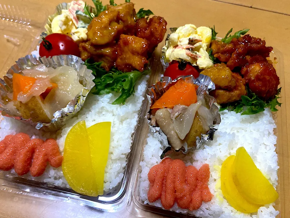 ハニーマスタードチキンとヤンニョムチキン　　　　　　　鶏三昧🐔|サチ😊さん