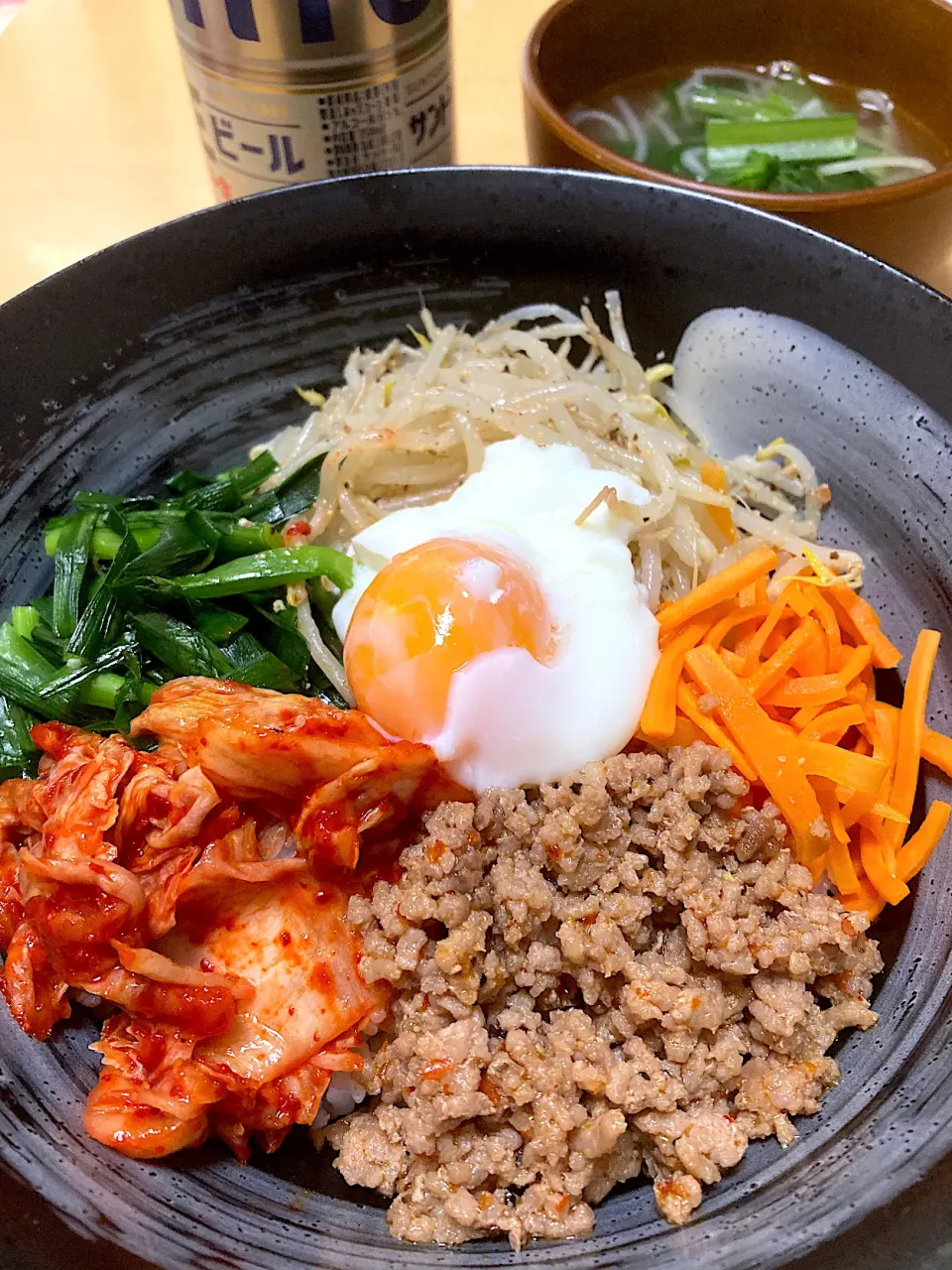 単身赴任中の男飯(ビビンバ丼)|おおもりの星さん