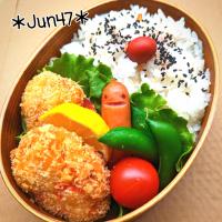 本日のゆる弁□(ちび姫用)　はんぺんとカニカマのコロッケ弁当　20230520