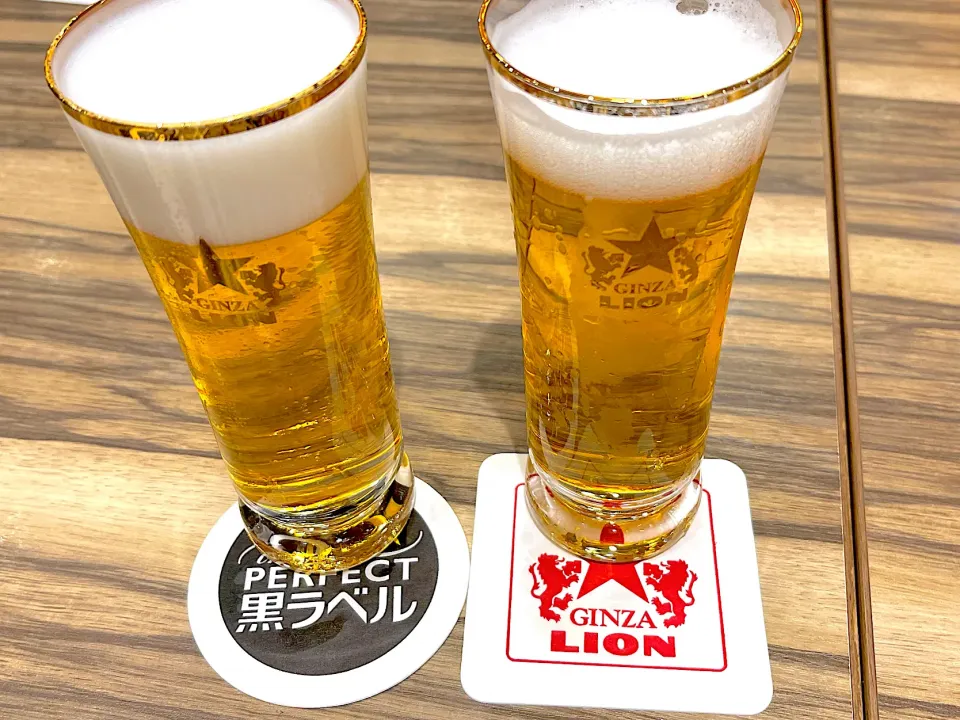 Snapdishの料理写真:銀座ライオンのビール飲み比べ|Noriyuki Saitoさん