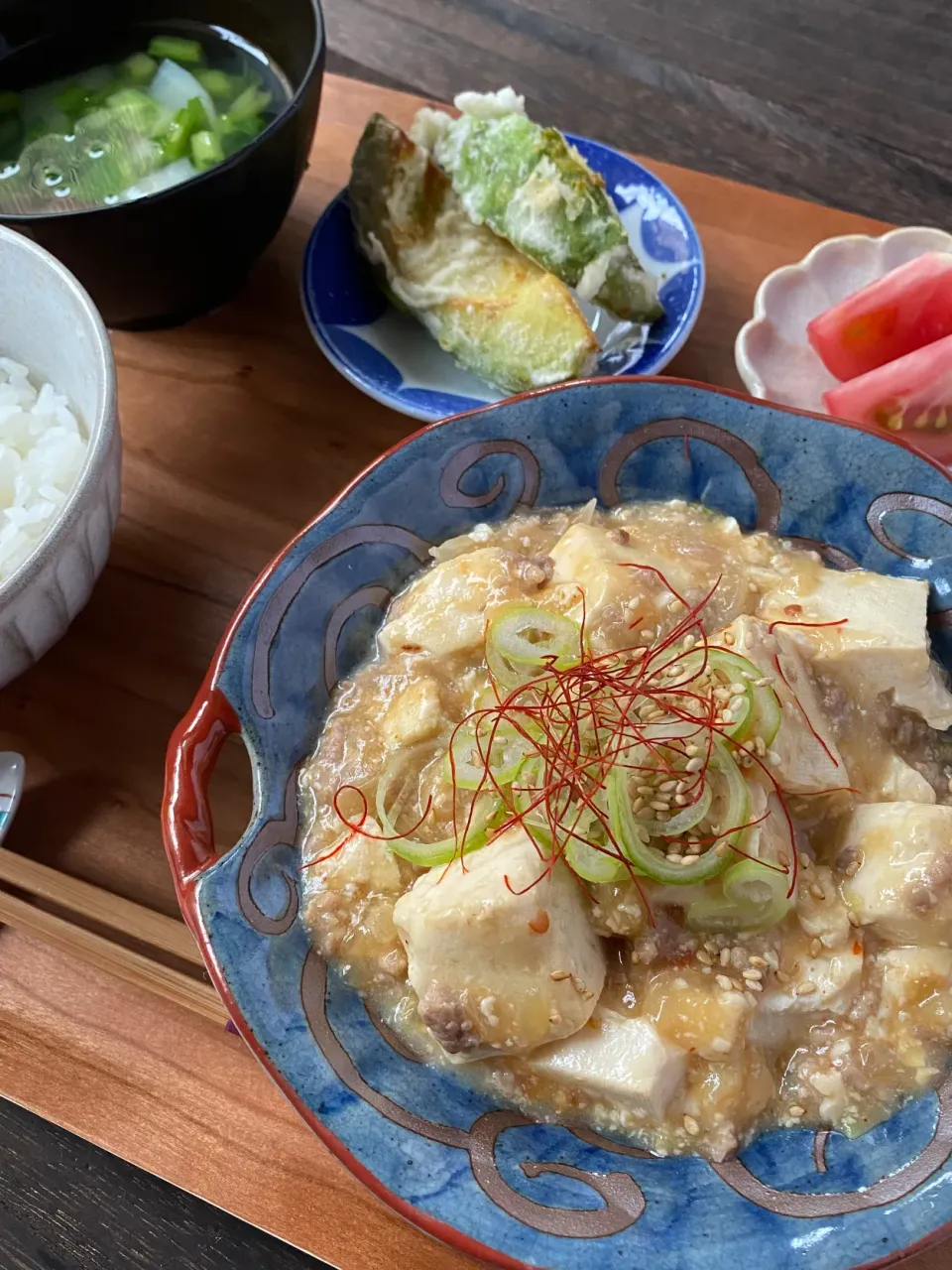 やさしい麻婆豆腐とアボカド天ぷら|ちぐあささん