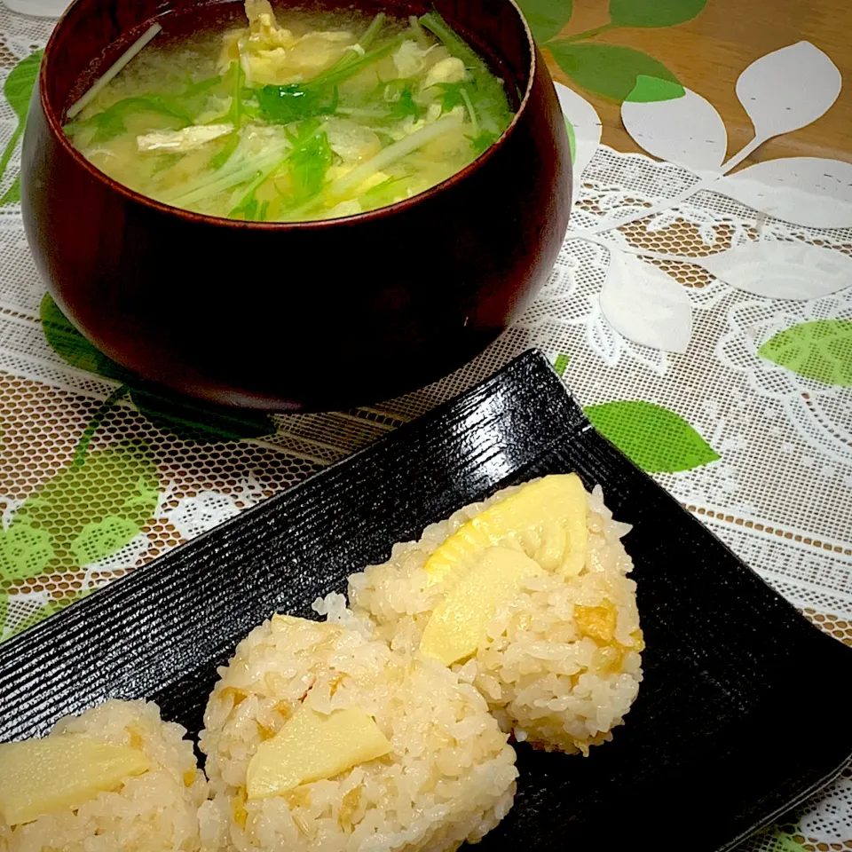 筍ご飯おむすびとお味噌汁|Yuko Kobayashiさん