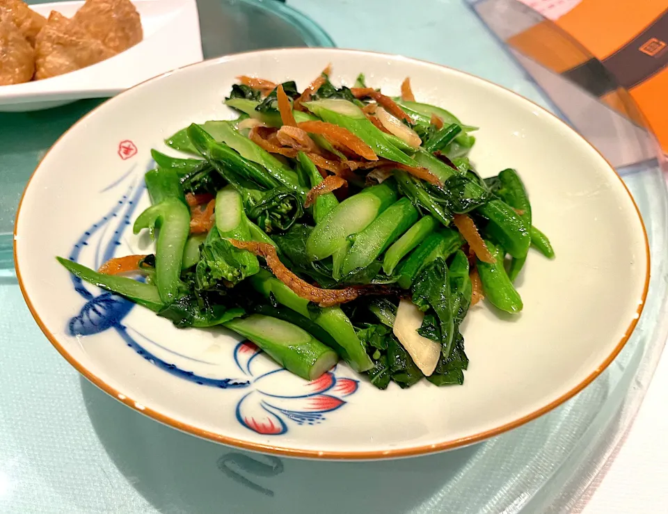 Sautéed kale with dried fish|skyblueさん