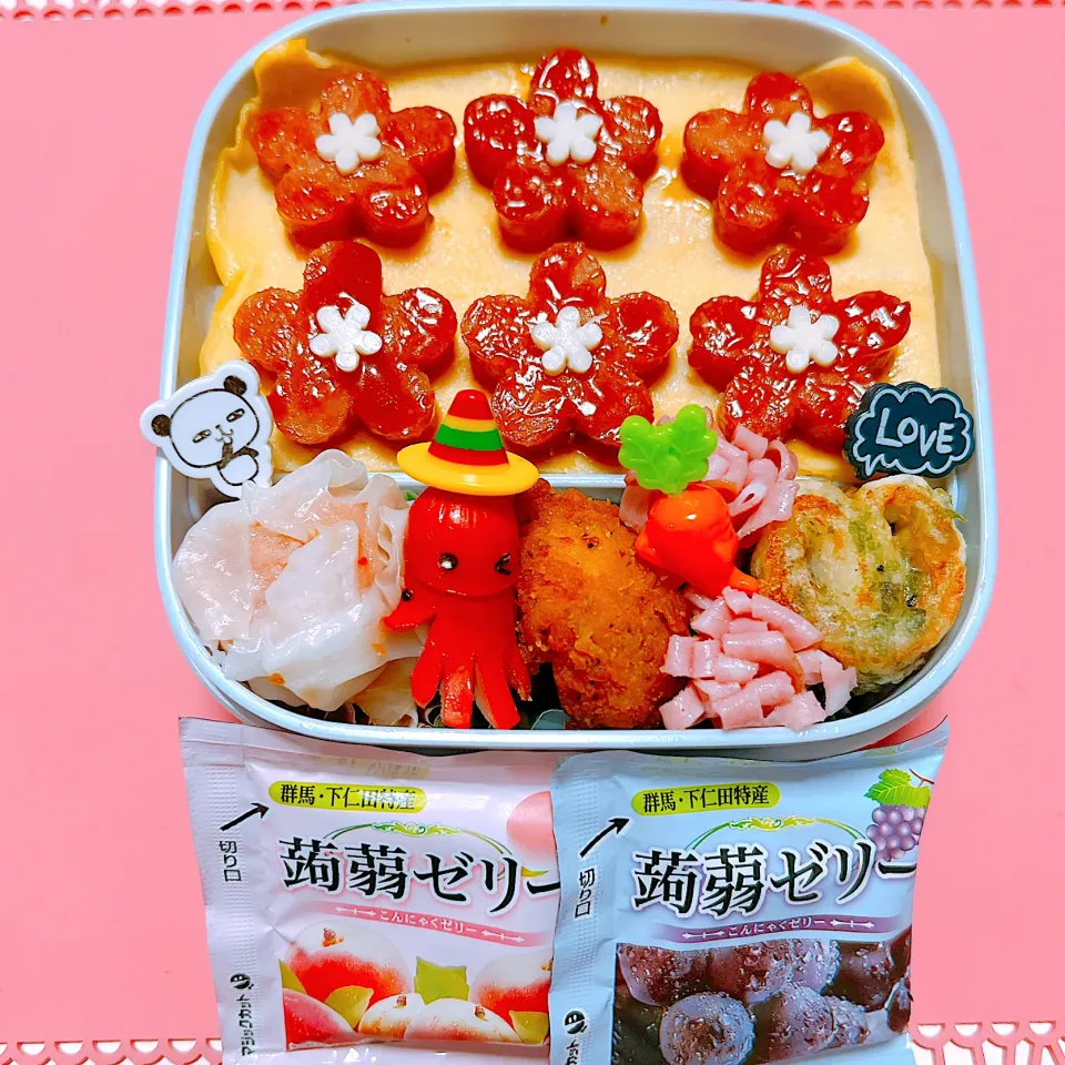 ポークソーセージのお花🌸お弁当🍱|miyurumoさん