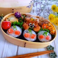 🍒さくらんぼ柄の明太子おにぎり弁当