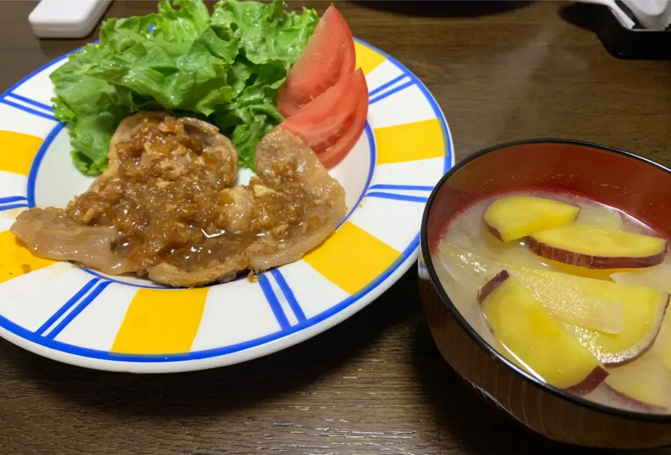 生姜焼き、さつまいもの味噌汁|はるさん