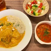 Snapdishの料理写真:レッドカレー定食🍛|おーささん